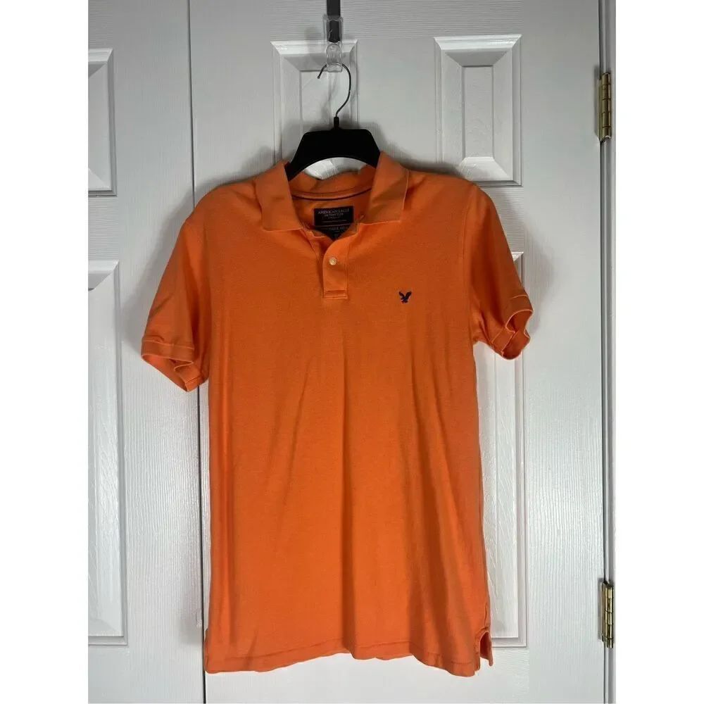American Eagle Mens Orange Polo Shirt Size XS